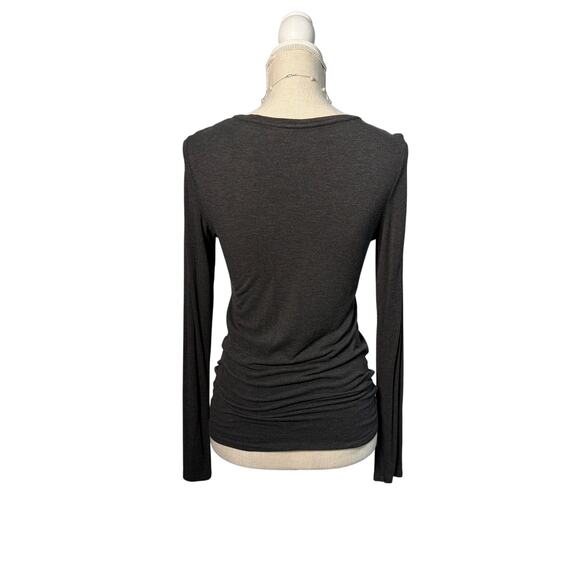 Majestic Paris Shirt Heathered Gray S LS Crew Neck Soft Touch Casual Streetwear - Picture 3 of 5